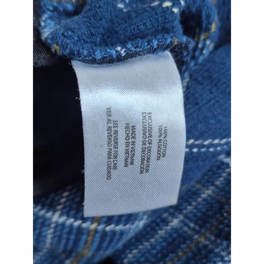Orvis Mens Flannel Double Chest Pocket Shirt Jacket XL Blue White Brown